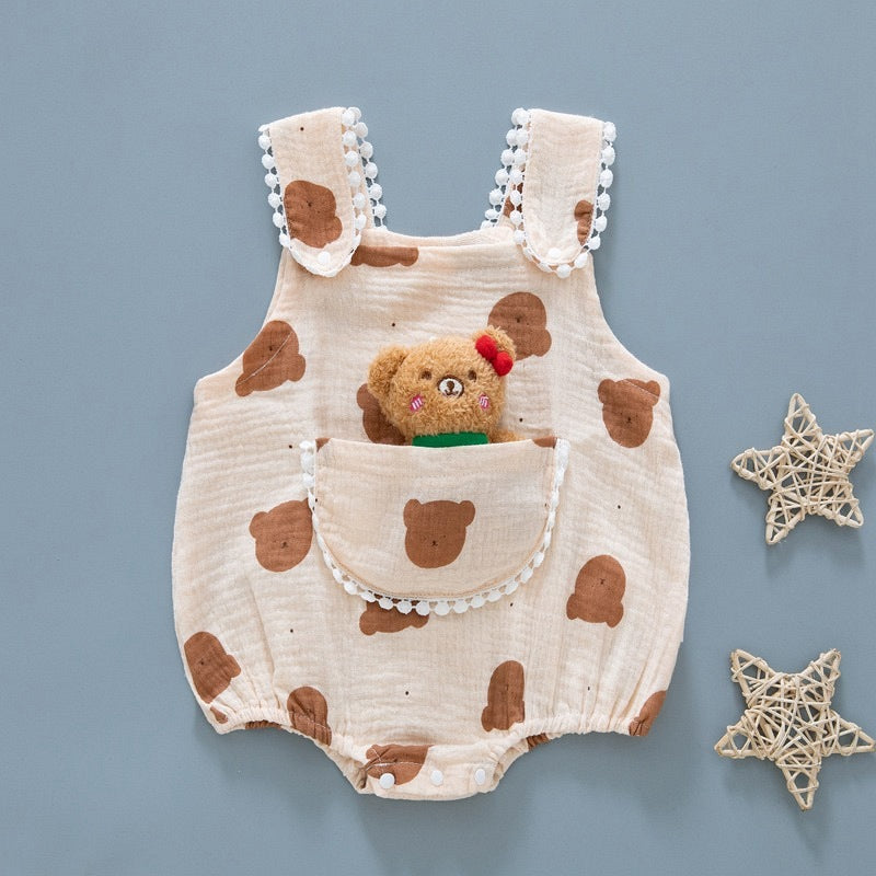 Cute Baby Gauze Triangle Rompers