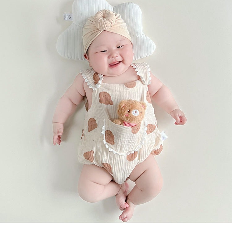 Cute Baby Gauze Triangle Rompers