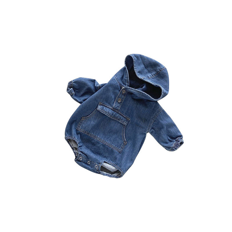 Baby Boys And Girls Denim Romper Korean Style Baby Jumpsuit