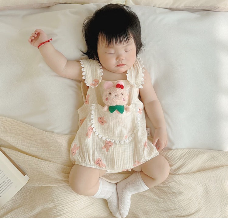 Cute Baby Gauze Triangle Rompers