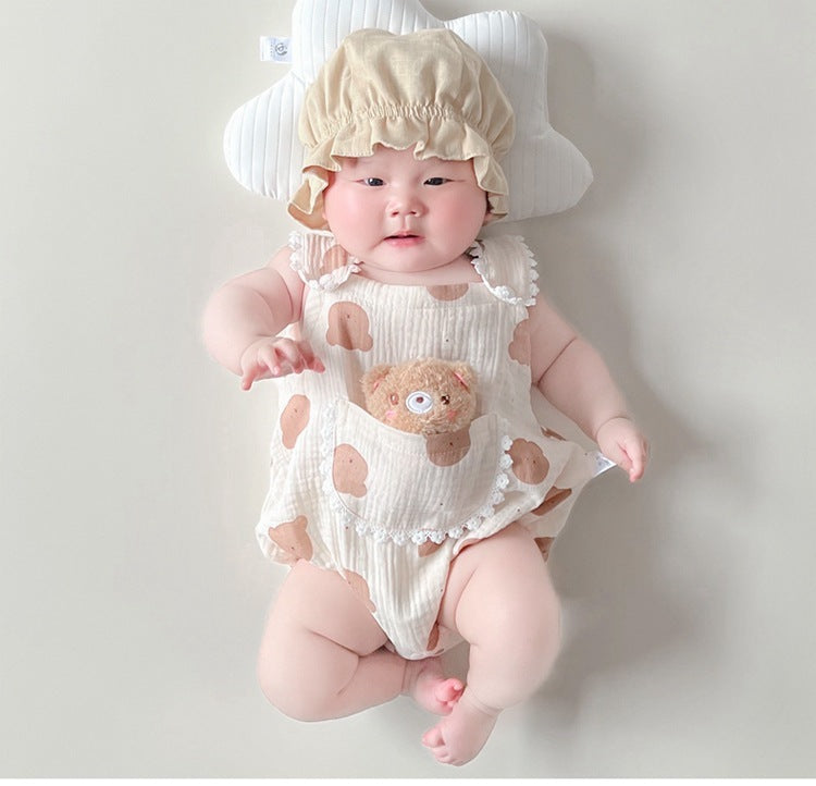 Cute Baby Gauze Triangle Rompers