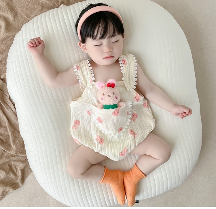 Cute Baby Gauze Triangle Rompers